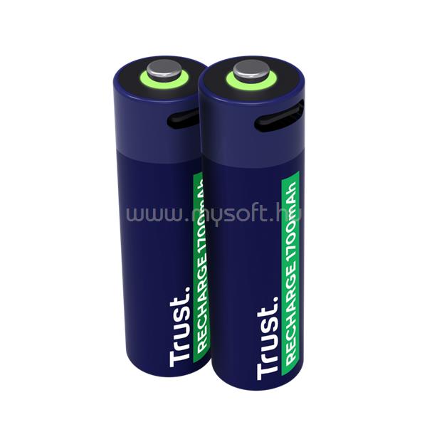 TRUST 25584 újratölthető AA elem USB-C csatlakozással 2db