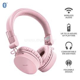 TRUST Vezeték nélküli fejhallgató 23910, Tones Bluetooth Wireless Headphones - pink TRUST_23910 small