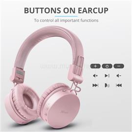 TRUST Vezeték nélküli fejhallgató 23910, Tones Bluetooth Wireless Headphones - pink TRUST_23910 small