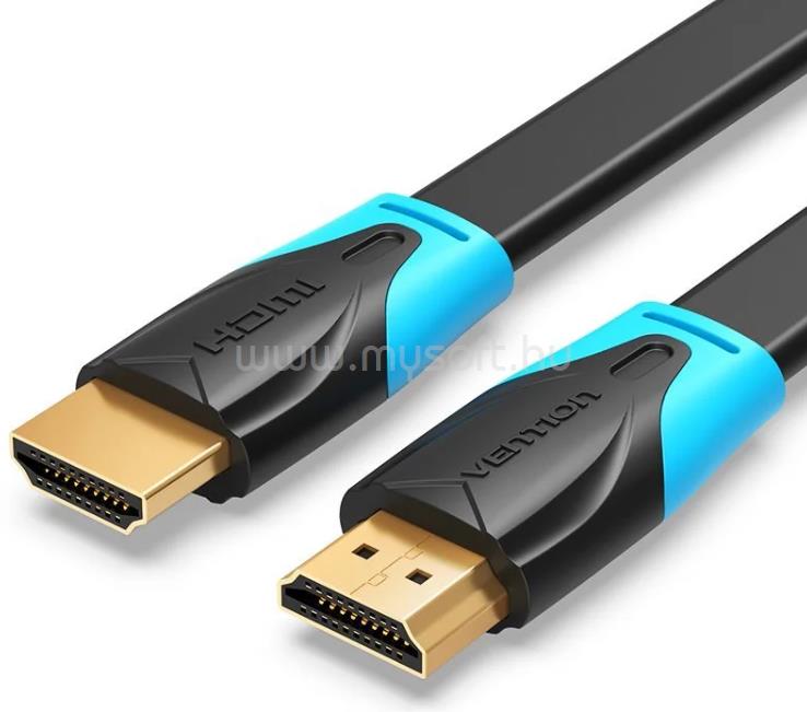 VENTION HDMI, (lapos, fekete) , 3m, kábel