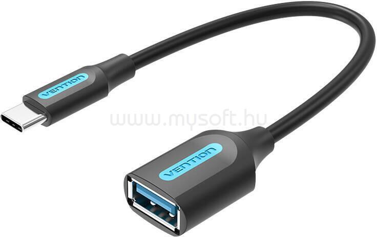 VENTION USB-C 3.1/M ->  USB-A/F, 0,15m OTG PVC kábel (fekete)