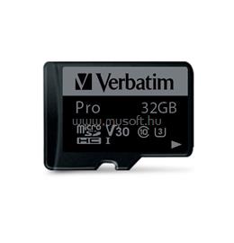 VERBATIM SDHC 32GB Pro U3 Class 10 micro memóriakártya + adapter VERBATIM_47041 small