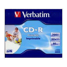 VERBATIM CD-R írható CD lemez 700MB matt nyomtatható normál tok VERBATIM_43325 small