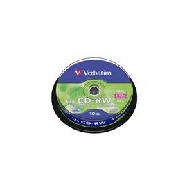 VERBATIM CD-RW lemez, újraírható, SERL, 700MB, 8-10x, 10 db, hengeren VERBATIM_43480 small