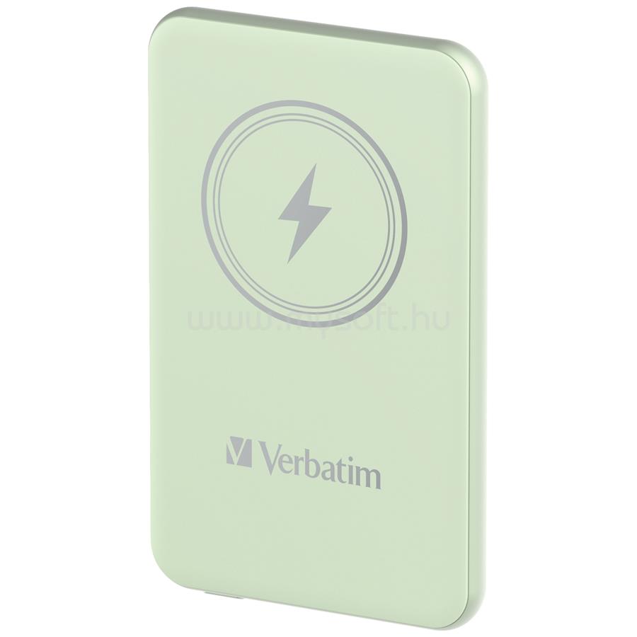 VERBATIM Charge n Go Power Bank 5000mAh Magnetic Wireless Charging - Green