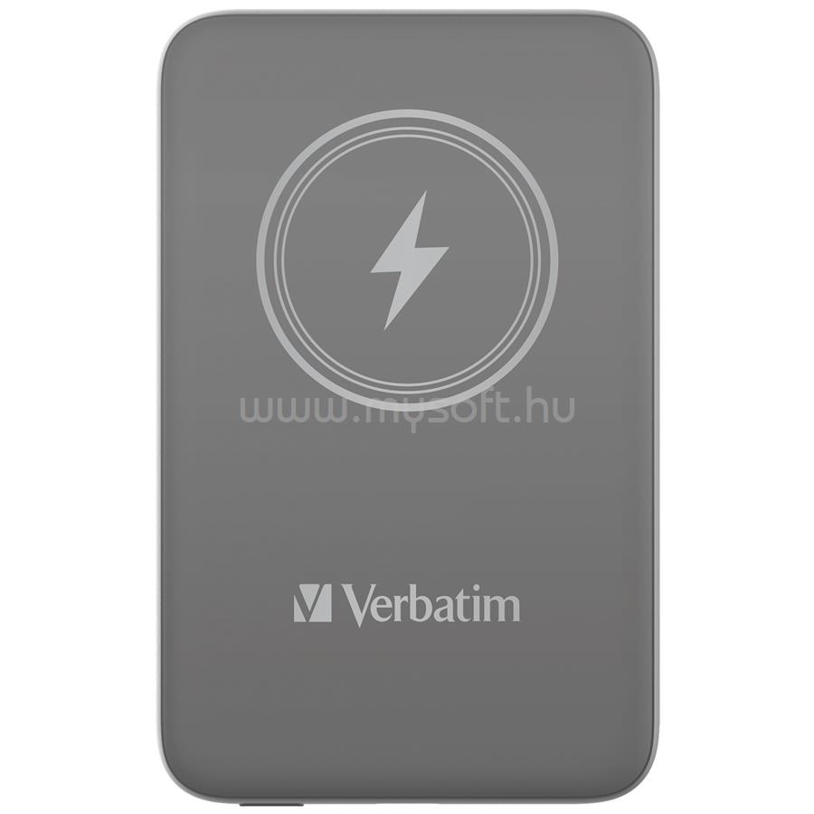 VERBATIM Charge n Go Power Bank 10000mAh Magnetic Wireless Charging - Grey