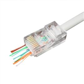 VEZ RJ45 Cat5 átfűzhető csatlakozó UTP kábelre, 8P8C - 100db/csomag VEZ_LC-PTU-01/100 small