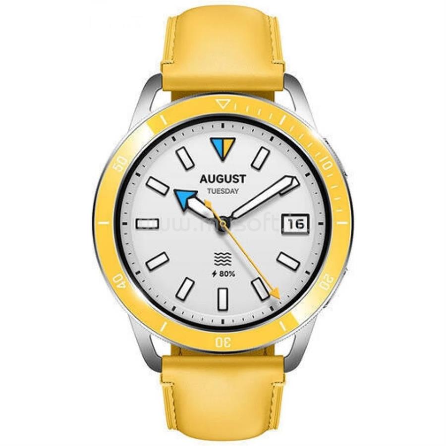 XIAOMI Watch S3 okosóra bőr szíj (sárga)